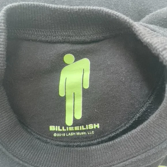 Billie Eilish Black Cotton Sweatshirt Unisex Size XS - Picture 10 of 11